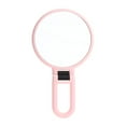 thumbnail image 2 of Folding Cosmetics Compact Vanity Mirrors with Handle/Stand - Pink - 10x Magnification, 13.5x15x2.5 CM, 2 of 7