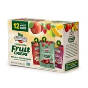 Brothers All Natural Freeze Dried Fruit Crisps, Variety Pack, 12 Single Serve Bags, Fuji Apple, Strawberry, Banana Strawberry, Made with 100% Fruit, Gluten Free, Soy Free, Vegan, Healthy Snack
