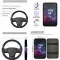 thumbnail image 3 of Jeiento Galaxy Butterfly Auto Seat Covers Floor Mats Center Console Pad Steering Wheel Cover Seat Belt Pads Cover Cup Cushions Keychain for Woman Men 17pcs Car Accessory for Most Car SUV Truck Sedan, 3 of 7