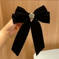 thumbnail image 3 of Eoperou Ribbon Tassel Non-Slip Spring Clip Big Velvet Bow Decor Girl Hair Clip Hair Accessories, 3 of 8