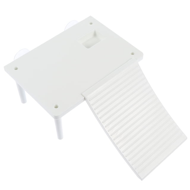 WHAMVOX 1Pc White Durable Turtle Basking Platform for Fish Tank with Suction Cup Stable Resting Terrace
