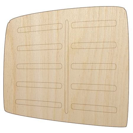 Book Journal Planner Study School Symbol Wood Shape Unfinished Piece Cutout Craft DIY Projects - 4.70 Inch Size - 1/8 Inch Thick