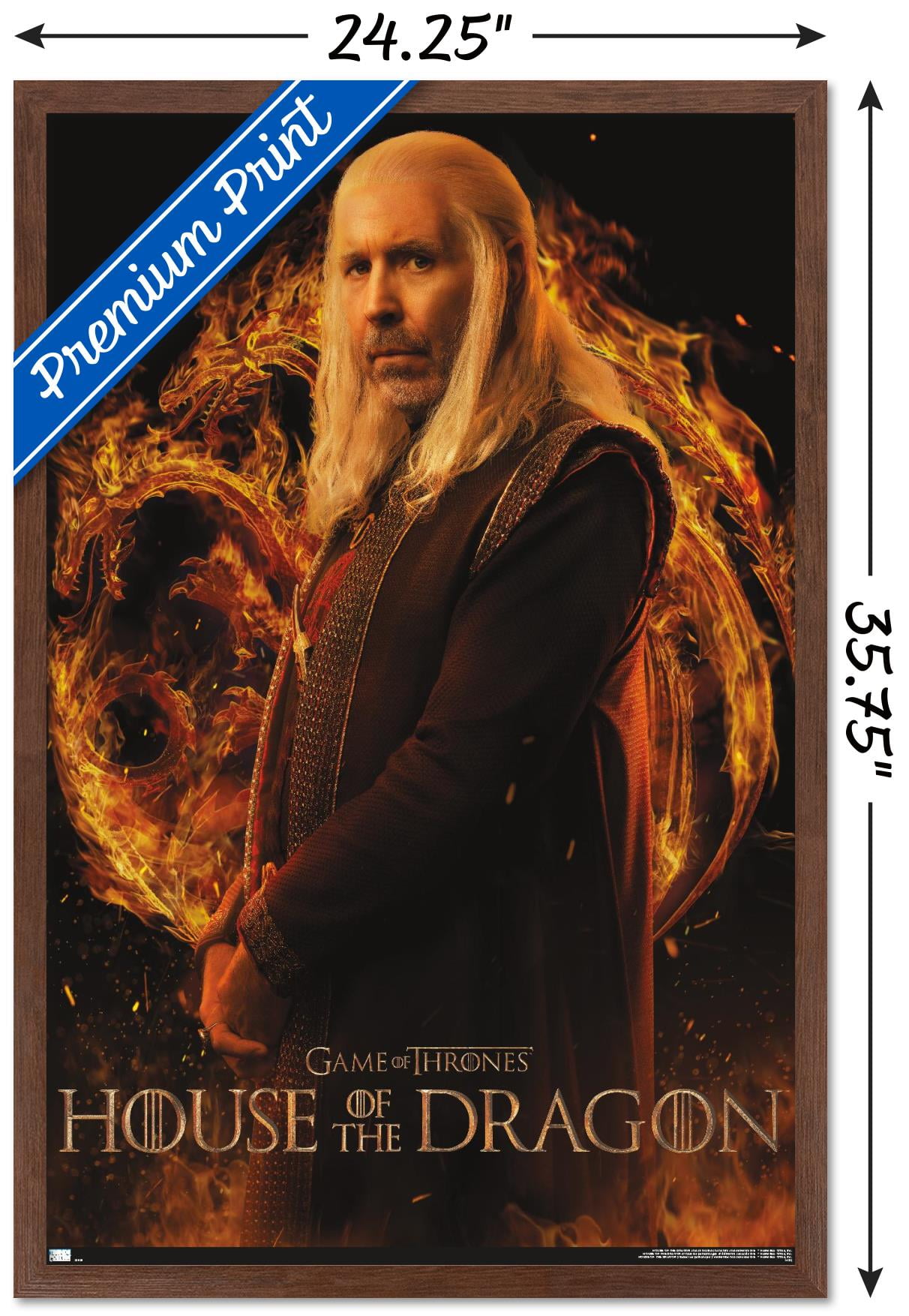 House of the Dragon - Viserys One Sheet Wall Poster, 22.375" x 34" Framed