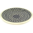 thumbnail image 1 of Polish Pottery 9½-inch Salad Plate (Black Lace Theme) Hand Painted in Boleslawiec, Poland + Certificate of Authenticity, 1 of 6