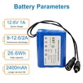 thumbnail image 2 of Batería KBT 12V 2400mAh Li-ion con cargador DC5521, 2 of 5
