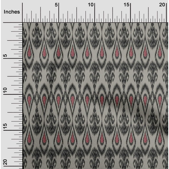 oneOone Cotton Cambric Fabric Ogee Ikat Print Fabric BTY 56 Inch Wide