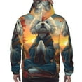 thumbnail image 7 of Wukai Sunset Meditating Bichon Frise Print Men Hoodies Fleece Sweatshirts Long Sleeve Sweaters Pullover Fall Outfits Winter Clothes-Large, 7 of 7