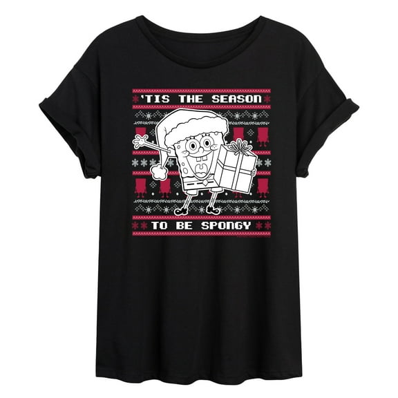 SpongeBob SquarePants - Spongebob Xmas Sweater - Women's Oversized T-Shirt