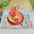 thumbnail image 4 of Dsscvnef Easter Bunny Egg Pattern Linen Print Kitchen Dining Room Insulated Decorative Placemat（9） Placement Mats for Dining Table round outside Dinner Table Set, 4 of 7