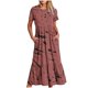 thumbnail image 1 of Vestido de Manga Corta para Mujeres Vestido de Verano de Cuello Redondo Impreso, Poliéster de Tamaño Verdadero Diario Y Vestido de Fiesta, 1 of 4