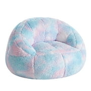 Room Revival Super Soft Teddy Sherpa Structured Bean Bag Chair, Pink Blue