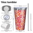 thumbnail image 4 of 16oz Tumblers Pioneer Flower Floral Print Pattern Stainless Steel Vacuum Insulated Double Wall Travel Tumbler Cups Mug with Lid and Straw,Cleaning Brush for Coffee,Tea, 4 of 4
