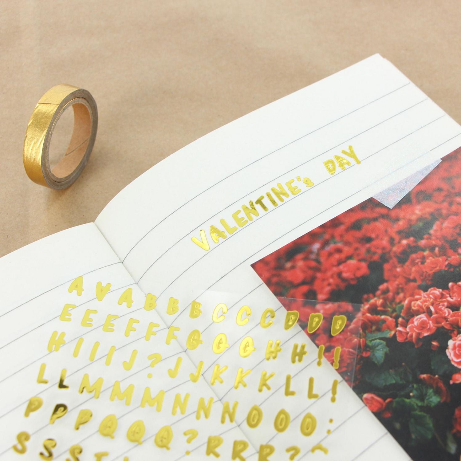 CRAFTY & CO. Autocollants d'alphabet, dorés, décoratifs, 518 pièces, bricolage, artisanat