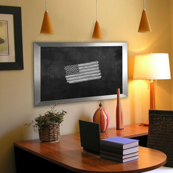 Rayne Mirrors American Made Rayne Silver Wide Blackboard/Chalkboard