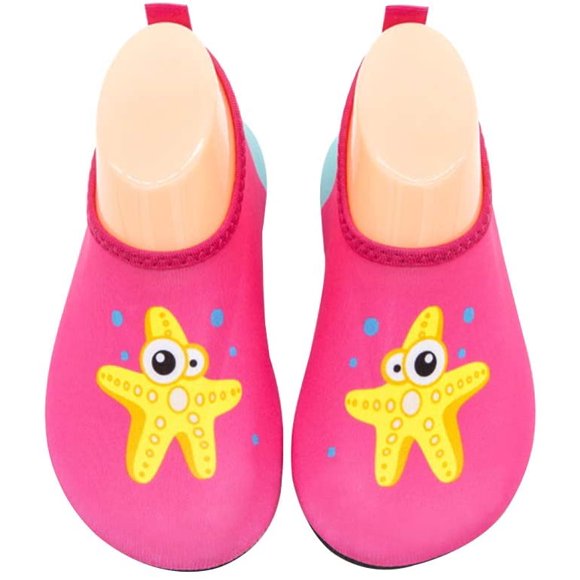 Barefoot Beach Water Shoes Non-Slip Swim Shoes Infant Pool Beach Shoes for Kids Children (Red,S:26-27)