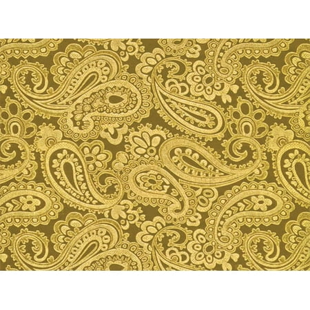 Pack of 1, Gold Foil Emb #434 24" x 417' Half Ream Gift Wrap (Foil) for Holiday, Party, Kids' Birthday, Wedding & Special Occasion Packaging