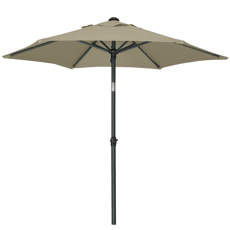 AMMSUN 6ft Round Patio Umbrella, Khaki UPF50+ photo 1