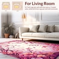 thumbnail image 2 of ODIKA 3'x5' Machine Washable Non-Slip Area Rug, Lush Botanical Inspiration with Artistic Swirls High Traffic Rug, Pink, 216618, 2 of 7