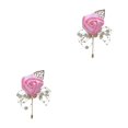 thumbnail image 3 of Redempat Versatile Wedding Brooch Add Classy And Sophisticated Touch To Any Look Modern Minimalist Brooch Pin pink 2Set, 3 of 6