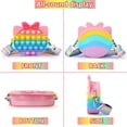 thumbnail image 5 of Fidget Toy Bag Push Pop Bubble It Monedero 2 en 1, Bolso de hombro sensorial multicolor de silicona, Bolso para juguetes para aliviar el estrés para niñas y niños - Gato, 5 of 5