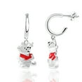 thumbnail image 4 of Disney Women's Winnie the Pooh Sterling Silver Dangling Hoop Earrings, 4 of 5