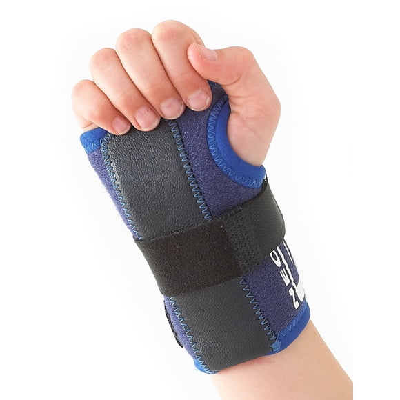Neo-G Wrist Brace for Kids - Stabilized Support For Carpal Tunnel, Juvenile Arthritis, Joint Pain, Tendonitis, Hand Sprains - Adjustable Compression - Class 1 Medical Device - One Size - Left - Blue