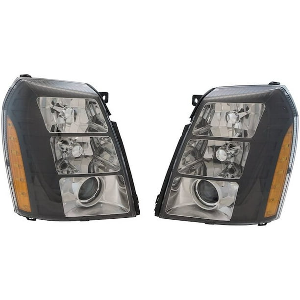HID Performance Headlight Set of 2 Black Bezel (without Bulbs and