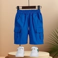 thumbnail image 7 of AINIYS Boys Cargo Shorts Design Breathable with Elastic Waist Closure for Hiking and Camping Trips Blue 5-6 Years, 7 of 7
