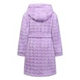 thumbnail image 2 of Kids Hooded Fleece Robe Plush Bubble Flannel Bathrobe Soft Warm Lightweight Bathrobe with Belt & Pockets for Boys Girls 4-15 Years, 2 of 8