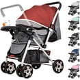 thumbnail image 1 of Carriola Infantil De Lujo Con Toldo De Viaje Compacta Y Ligera Carriola Para Bebe Con Jugetes Tela Transpirable Carrito Para Bebe Con Mango Ergonomico Carreola Ultra Ligera Y Comoda (Roja), 1 of 8