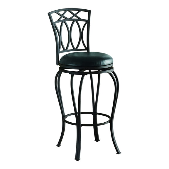 Adamsville Upholstered Swivel Bar Stool Black