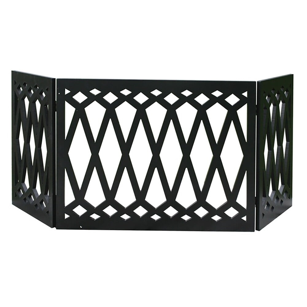 Diamond Pattern Wood Dog Gate - medium