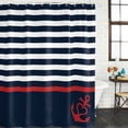 thumbnail image 3 of Anchor Navy Blue Waterproof Fabric Shower Curtain,Red Nautical White Geometric Stripes Waterproof Fabric Shower Curtain for Bathroom Curtains Bathtubs Shower Curtains with 12 Hooks Standard 72x72, 3 of 8
