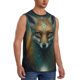 thumbnail image 2 of Balery Vintage Pattern Fox Camisetas sin mangas para hombre, absorbe la humedad y protege contra el mal olor.-3X-Large, 2 of 7