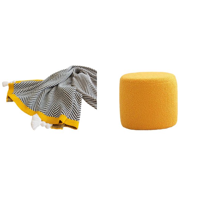 Manta Otomana De Punto A Rayas, Suave Y Cálida, Estilo Rústico, Para Dormitorio, Sofá, Cama, Silla, Reposapiés, Taburete, Asiento De Banco, Taburete Cilíndrico Pequeño, Decoración Del