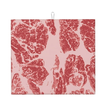 

Naloa Red Meat Dish Drying Mat for Kitchen Counter Heat Resistant Drainer Mats Absorbent Draining Mat Dish Rack Pad 16 x18