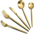 thumbnail image 3 of YOPTOP Silverware Sets  30 Pieces Stainless Steel Flatware Set  Utensils Set Service for 6  Tableware Cutlery Set for Home and Restaurant  Knives Forks Spoons  Mirror Polished  Gold, 3 of 8