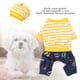thumbnail image 3 of Mono de pijama a rayas para perro gato Bling Bling Algodón L amarillo + blanco, 3 of 7