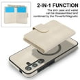 thumbnail image 5 of Allytechgroup Detachable Cards Holder Case for Samsung Galaxy S21, RFID Blocking 2 In 1 Wallet PU Leather Case with Stand Compatible with Magsafe Shockproof Cover for Samsung Galaxy S21, White, 5 of 5