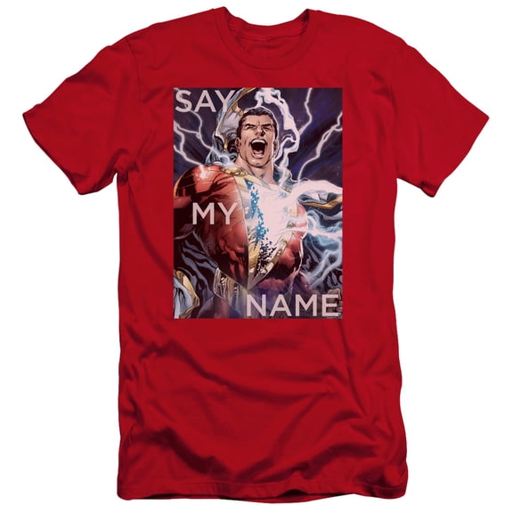 JLA Justice League Say My Name Premium Canvas Adult Slim Fit 30/1 T-Shirt Red