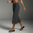 thumbnail image 7 of Workout Leggings Dqueduo Women's Fashion Solid Color Elastic Waist Yoga Capris Pants Gray XL, 7 of 7