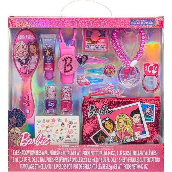 Barbie - Townley Girl Cosmetic Makeup Box Set for Girls, Ages 3 
