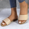 thumbnail image 2 of GJPBGK Women's Flat Slide Sandals Open Toe One-Band Summer Slip-On Shoes for Beach, Travel & Casual Outfits, 2 of 6