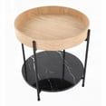 thumbnail image 2 of End Table by LumiSource - Daniella with Black Metal, Natural Wood & Black Marble, 2 of 5