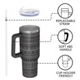 thumbnail image 4 of Black Christmas Folk Pattern Tumbler with Handle and Lid,40oz Double Wall Vacuum Insulated Tumbler,Cups Gift for Women and Men, 4 of 7