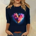 thumbnail image 2 of WTXUE Valentines Tops for Women Love Heart Graphic Tee 3/4 Sleeve Business Casual Tops Summer Tops Breathable Shirts Basic Tops Trendy Tops Loose Fit Blouses Tshirts Grey Xxl, 2 of 5