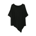 thumbnail image 2 of Liquidation! T-Shirt Grande Taille pour Femmes, Blouse à Manches Courtes d'Été pour Femmes, Chandails en Molleton à Col Rond Surdimensionnés pour Femmes, Sweat à Col Roulé en Velours, 2 of 5