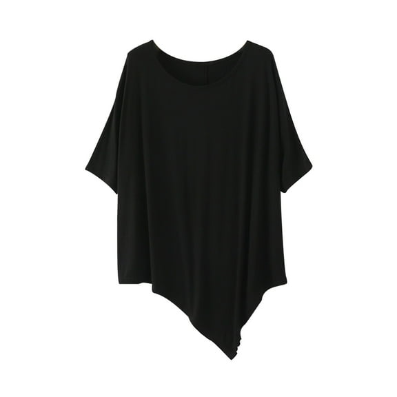 Hvyesh Women's Batwing Sleeve Tops Loose Solid Sheer Caftan Poncho Tunic Top Blouse Summer Oversized Shirts