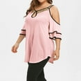 thumbnail image 3 of Pntutb Womens,Plus Size Women's Summer Casual Strap Leaky Shoulder Sequin Short Sleeve T-Shirt Clothes, 3 of 6