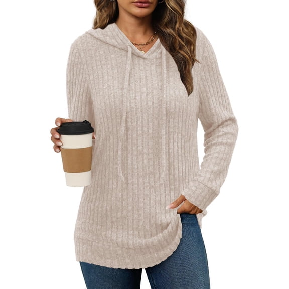 Qaspx Hoodies for Women Lightweight Hooded Sweatshirts Long Sleeve Shirts Fall Knit Tops